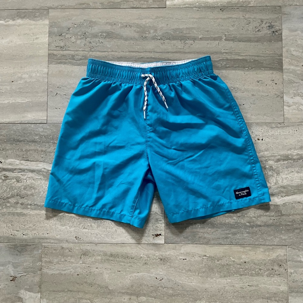 abercrombie kids boys blue swim trunks